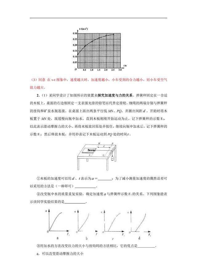 高一物理题型全面归纳解析